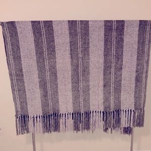 Restoration Hardware Plush Striped Throw with Fringe